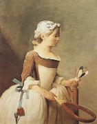 Girl with a Racquet and Shuttlecock (mk08) Jean Baptiste Simeon Chardin